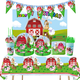 thumbnail image 1 of Vajilla de granja, rancho, poni, fiesta de cumpleaños infantil, bandeja de papel decorativa, vaso de papel, pañuelos, suministros decorativos para fiestas, 1 of 5