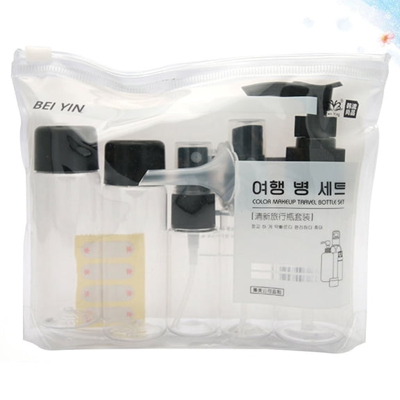 SHOWERORO Travel Size Empty Plastic Bottles 7pcs in 1 Set Detachable Design for Campers