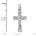 thumbnail image 3 of 14K White Gold Crucifix with Beveled Edges Charm K8582W, 3 of 4