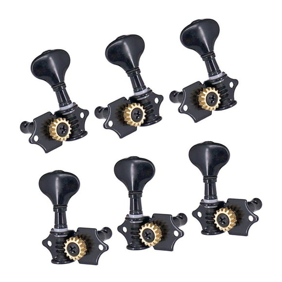Clavijas de afinación de guitarra de cabeza de 6 unids / set Yuyangstore Negro