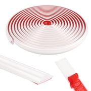 19.7 Ft Self Adhesive Wall Molding Trim, Flexible TPE Baseboard Molding Strip for Mirror, Cabinet, and Window Edging, Waterproof Decorative Trim, White