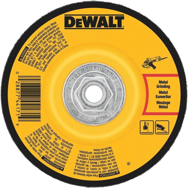 Muela abrasiva DEWALT de metal de alto rendimiento, 6 x 1/4 x 5/8 pulgadas