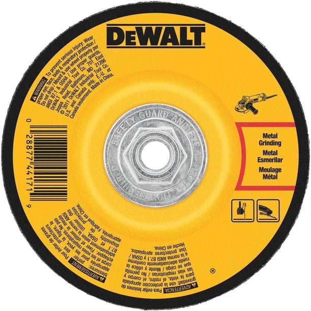 Muela abrasiva DEWALT de metal de alto rendimiento, 6 x 1/4 x 5/8 pulgadas