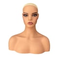 thumbnail image 1 of Soporte para peluca cabeza de maniquí exhibición de belleza con maquillaje realista de moda con hombros cabeza de maniquí femenina estante para, 1 of 9