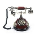 thumbnail image 4 of Vintage Rotary Dial Telephone, Brown, Retro Phone with Ergonomic Handle for Office Buildings, 4 of 14