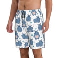thumbnail image 2 of Fotbe Cute Hippos Trajes de Baño Estampados para Hombre, Shorts de Verano de Secado Rápido, Ropa de Playa, Bañadores-Small, 2 of 6
