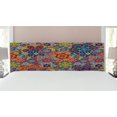 thumbnail image 1 of Batik Headboard, Vintage Combined Nested Paisley Motif Oriental Feminine Cultural Eastern Batik Theme, Upholstered Decorative Metal Bed Headboard with Memory Foam, King Size, Multicolor, by Ambesonne, 1 of 4
