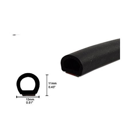 

Car Truck Exterior Slide Out D Hollow 0.51 X 0.43 Door Edge Rubber Weather Seal Protective Trim Self-Adhesive (1ft)
