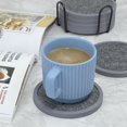 thumbnail image 5 of Posavasos Absorbentes Para Bebidas Con Soporte, 6 Paquetes De Posavasos De Silicona Con Inserto De Fieltro Suave (Posavasos De 4,3 Pulgadas Con Soporte De 4,5 Pulgadas En Negro Y Gris), 5 of 5
