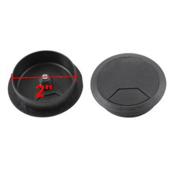 10pcs Office PC Computer Desk Grommet Cable Hole Cover 50mm Diameter (Black)