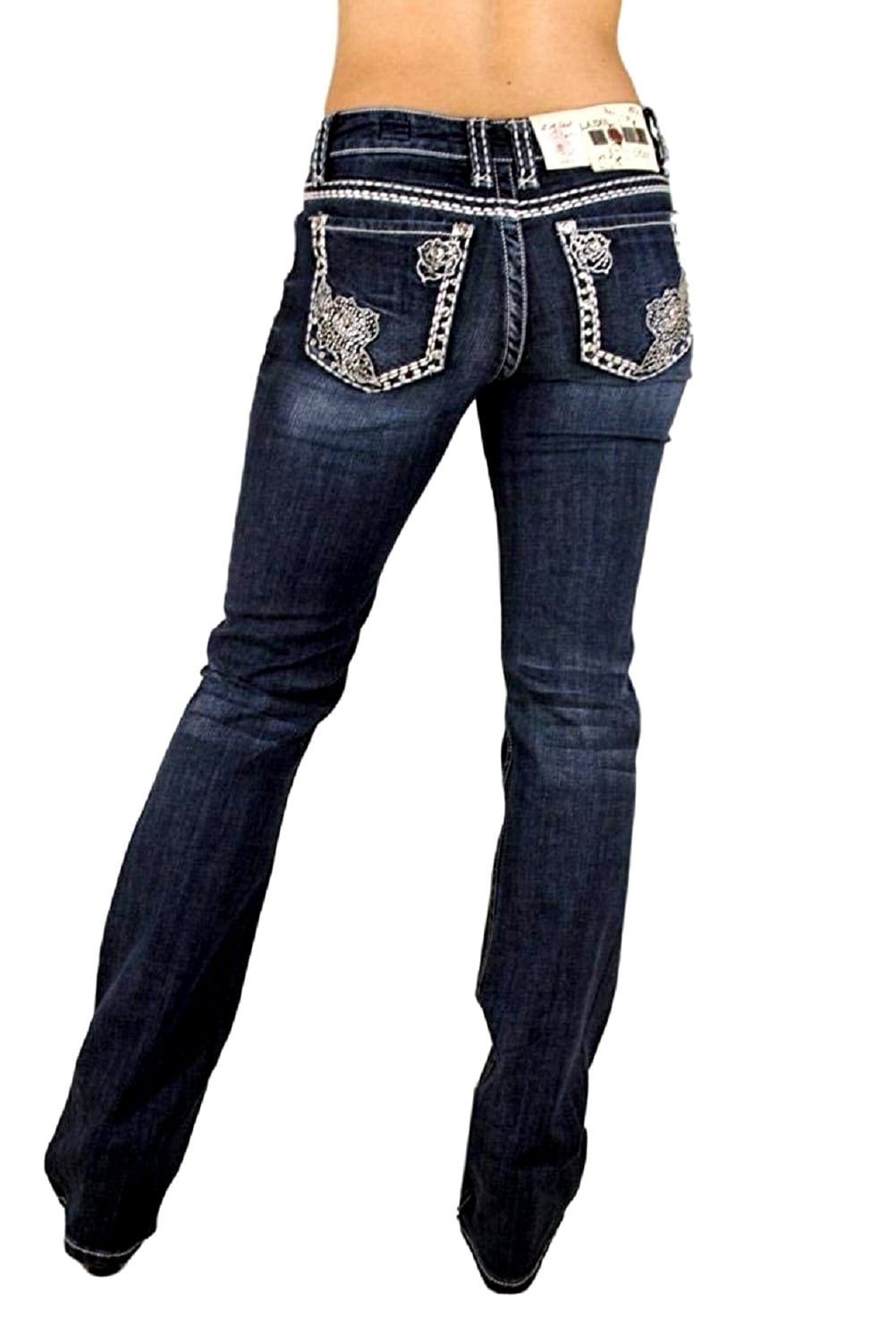 jeans with rhinestones down the leg