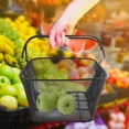 thumbnail image 5 of SSWBasics Black Metal Shopping Basket with Handles - 17”W x 12”D x 7”H - Durable and, 5 of 7