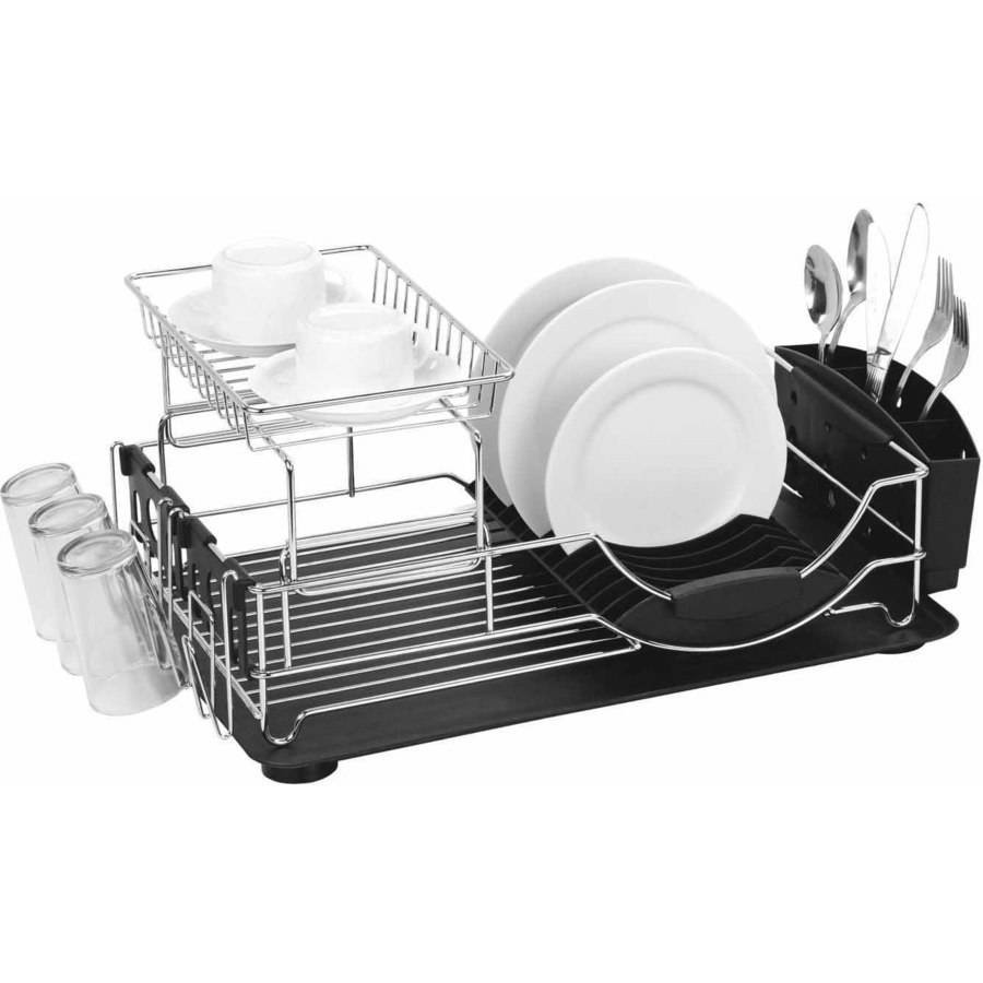 Home Basics Dish Drainer Deluxe, Black