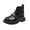 Black, variant on Children Chain Kids Ankle Boots Student Dance Shoes Elastic Knitting Patchwork On Boots Girls Metal Leather Socks Slip Shoes,Boys Shoes,Girls Shoes,Size:3.5