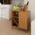 thumbnail image 3 of Boahaus Cartmel Bar Cabinet with X-Shaped Wine Rack, Open Shelf & Door – Brown, 3 of 10
