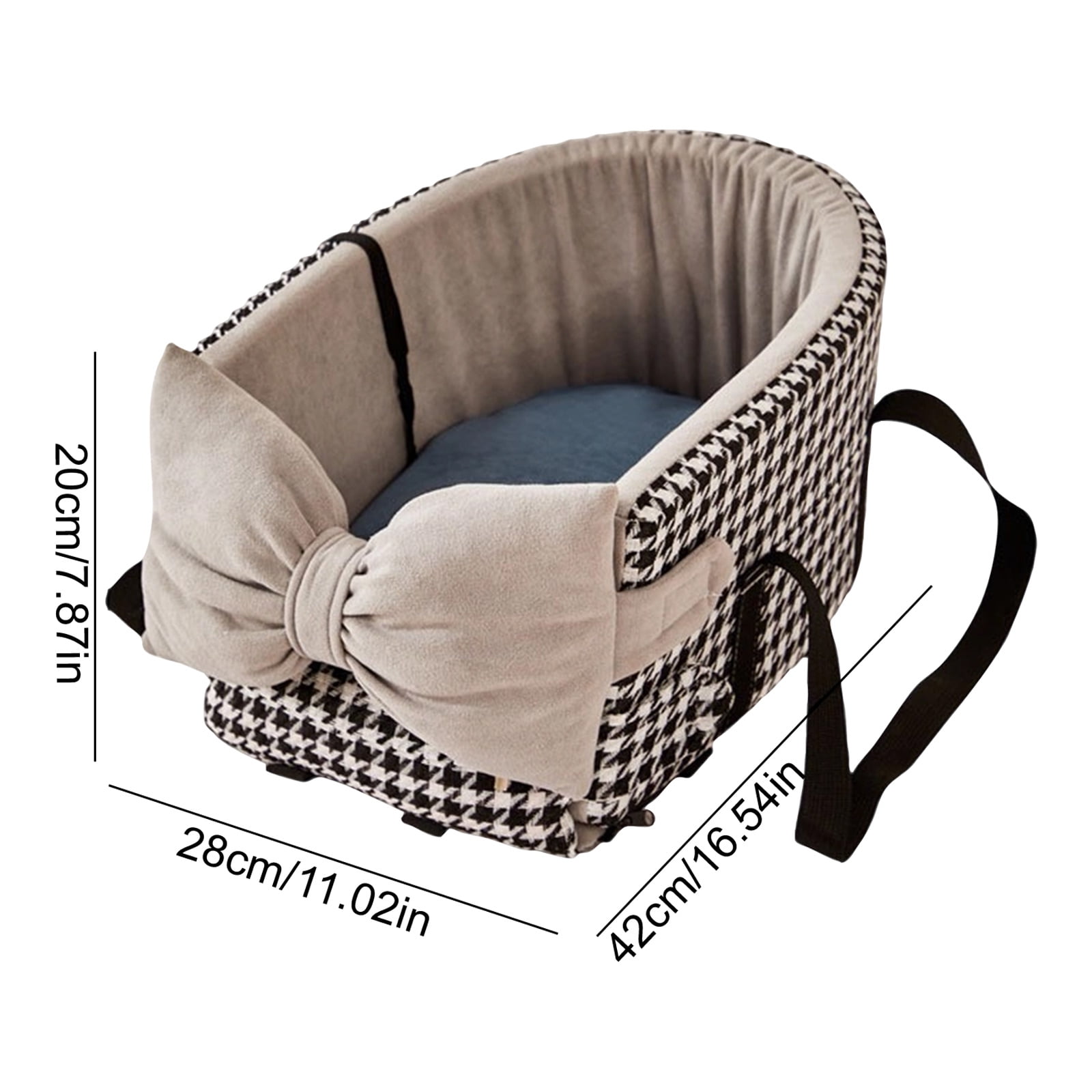 Pet Booster Car Seat for Small Dogs Under 29lbs, Center Console Dog Car Seat with Storage Pockets & Adjustable Straps, Waterproof Portable Pet Travel Carrier for Cars Trucks SUVs
