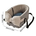 thumbnail image 2 of Pet Dog Car Seat For Small Dogs - Front Seat Booster With Bowknot, Black Houndstooth, Portable Handle, Removable & Washable, Fits Dogs Up To 13Lbs - For Car Travel, Outdoor Trips, 2 of 3