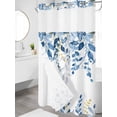 thumbnail image 3 of No Hook Shower Curtain with Snap-in Liner, Blue Eucalyptus Waterproof Fabric Bathroom Curtains, Watercolor Spring Weeping Botanical Bath Curtains & Mesh Top Window Stand Up Stall 36"x72", 3 of 9