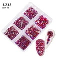 thumbnail image 1 of Uñas postizas a presión, regalos para mujeres, nuevo champán, 6 joyas para uñas con diamantes, uñas planas, colores mixtos, punta perforada, 1 of 2