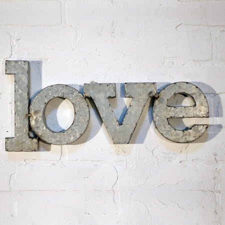 Love Wall  Letters  Word Silver Dimensional Metal Decor  16 5 