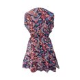 thumbnail image 5 of DHFJKG Womens Swimwear Cover Up Dress Floral Printed V Neck Short Sleeve Chiffon Mini Dress Coverups Summer Beach Vacation Clothes, 5 of 5