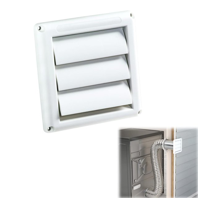 Dryer Vent Cover Outdoor – 6 Inch White Exterior Vent Cover with Heavy-Duty Screen, Universal Fit for Dryer, Bathroom, Kitchen Exhaust, Weather-Resistant, Protects Against Rodents and Debris