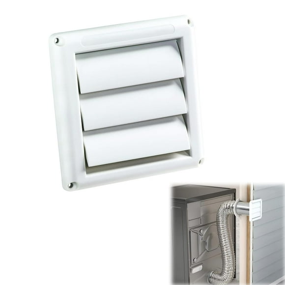 Dryer Vent Cover Outdoor – 6 Inch White Exterior Vent Cover with Heavy-Duty Screen, Universal Fit for Dryer, Bathroom, Kitchen Exhaust, Weather-Resistant, Protects Against Rodents and Debris