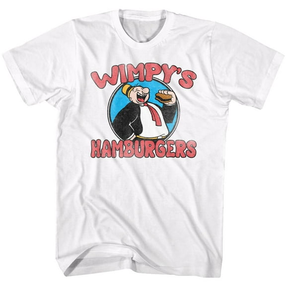 Popeye Wimpys Burgers White Adult T-Shirt 5Xl