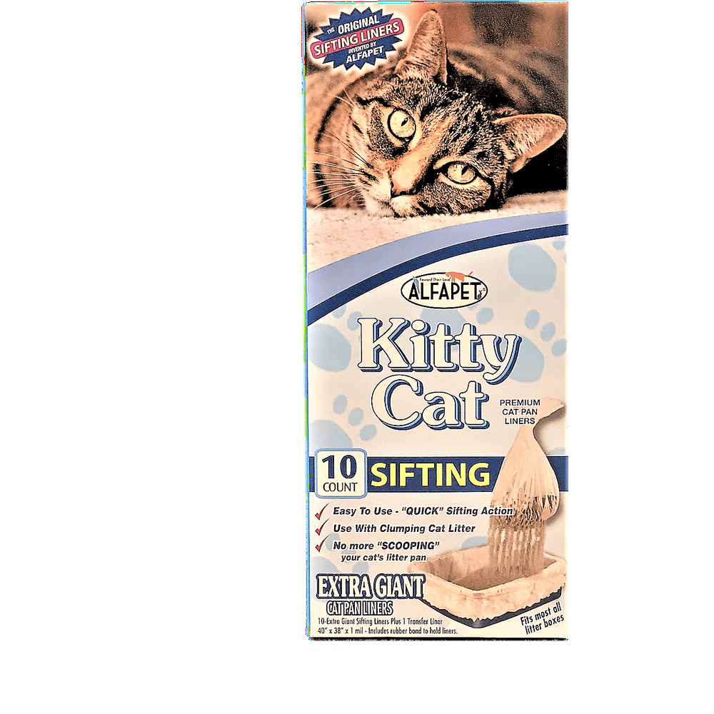 Alfapet, Kitty Cat Sifting Litter Box Liners, 10 count