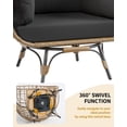 thumbnail image 4 of Silla Huevito Sobredimensionada con Giro 360°, Silla de Rattan con 4 Cojines Gruesos, Diseño para Exterior y Todo Clima, Capacidad 350 lbs, 4 of 5