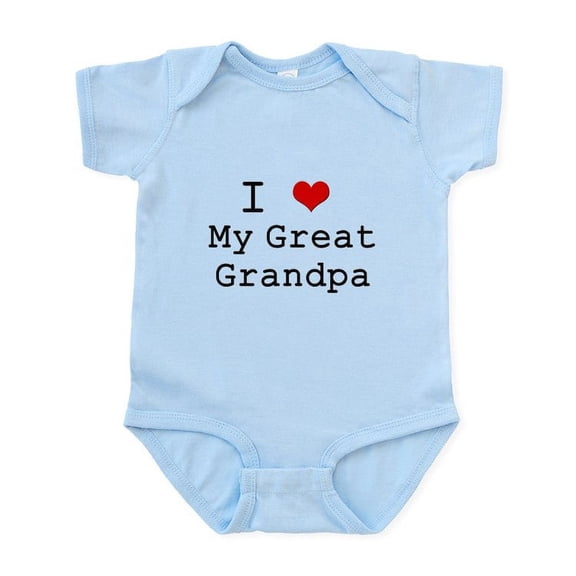 CafePress - I Heart My Great Grandpa Infant Bodysuit - Baby Light Bodysuit, Size Newborn - 24 Months