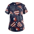 thumbnail image 3 of American Flag Scrubs Womens Summer Tops Star Stripes Graphic Tees V Neck Holiday Nursing Pocketed Working Uniforms for Independence Day, 3 of 3