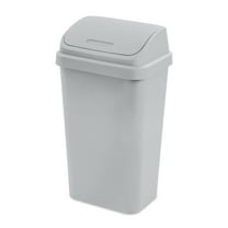 Sterilite Kitchen Trash Can, 13 Gallon Plastic Garbage Bin with Swing Top Lid with Trash Bag