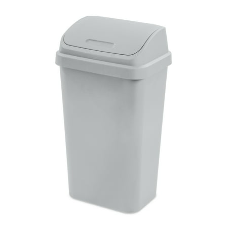 Sterilite Kitchen Trash Can, 13 Gallon Plastic Garbage Bin with Swing Top Lid with Trash Bag