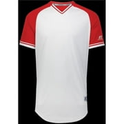 Russell R01X3M.03R.L Adult Classic V-Neck Jersey, White & True Red - Large