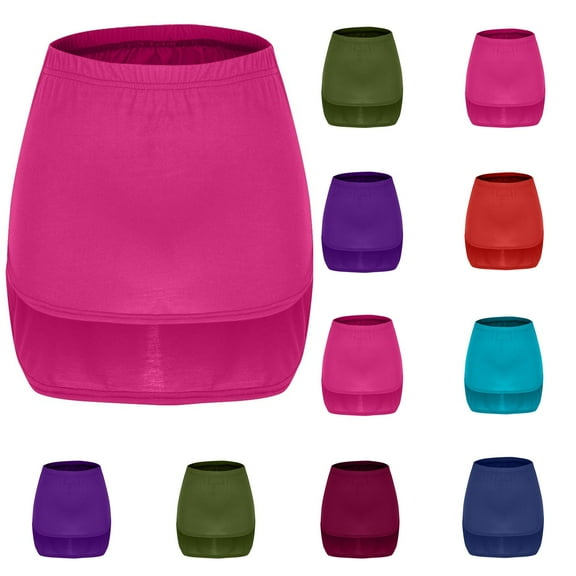 USSUMA Skirts for Women Midi Skirt Solid Color High-Elastic Mid-Calf Skirt Casual Skirts Lightweight Dress Travel Deals Army Green Skirt for Women L