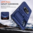 thumbnail image 4 of Designed for Moto G Power 2022 Card Holder Case with 360°Rotatable Ring Holder Kickstand,2-Layer Heavy Duty Shockproof Rugged Hybrid Hard PC Soft Rubber Case For Motorola Moto G Power 2022,Blue, 4 of 7