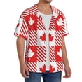 thumbnail image 4 of KLL Maple Leaves1 Print Men's Shirt Short Sleeve Button Down Summer Cuba Beach Shirts- XX-Large, 4 of 7