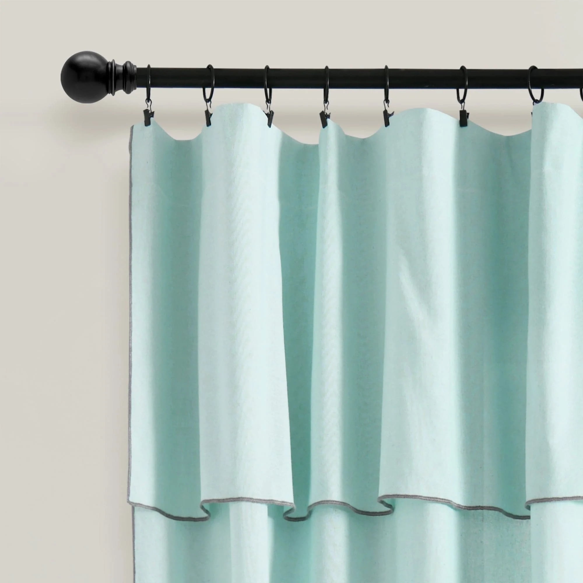 Lush Decor Modern Faux Linen Window Curtain Panels - Blue - 84 x 52