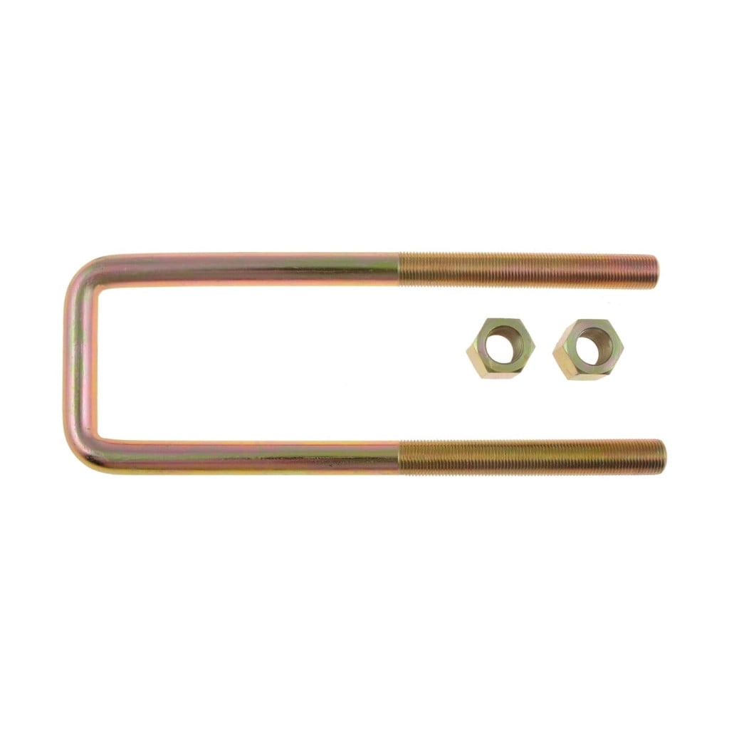 KarParts360 Threaded U-Bolt | Steel | Yellow Zinc | Square U-Bolt | Fine Thread | Heat Hardened | 5/8 Inches Thread Diameter