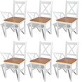 thumbnail image 1 of vidaXL Dining Chairs 6 pcs White Pinewood, 1 of 4