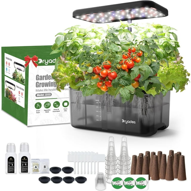 Pods Hydroponics Growing System with Digital Control Panel Indoor Garden with LED Full Spectrum Grow Light & Fans Smart Herb Garden for Home Kitchen