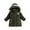 Army Green, variant on Fesfesfes Puffer Jacket for Kids Hoodie Solid Color Winter Coat Hoodie Fleece Linning Outerwear Windproof Keep Warm Thick Coat
