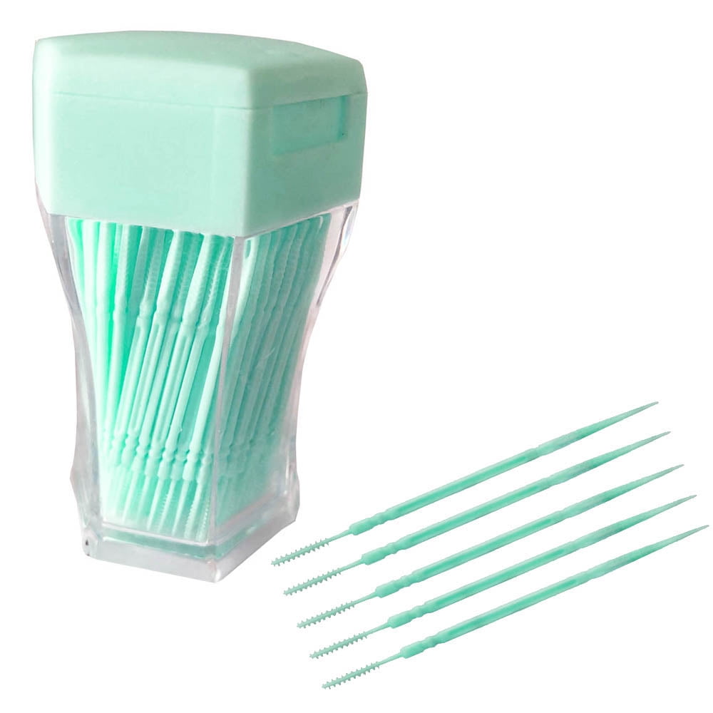 green plastic toothpicks