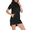 thumbnail image 5 of HDE Women's Short Sleeve UPF 50 Beach Coverup Dress with Hood Black XXL, 5 of 6