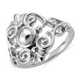 thumbnail image 2 of 925 Sterling Silver Platinum Plated Fleur De Lis Vines Women Valentines Day Gifts Ring, 2 of 4