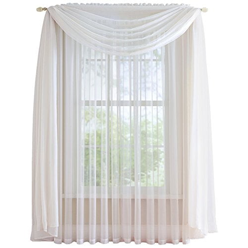 Collections Etc Elegant Sheer Curtain Scarf