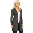 thumbnail image 2 of Moa Collection Women's Long Sleeve Casual Duster Classic Solid Long Body Cardigan, 2 of 5