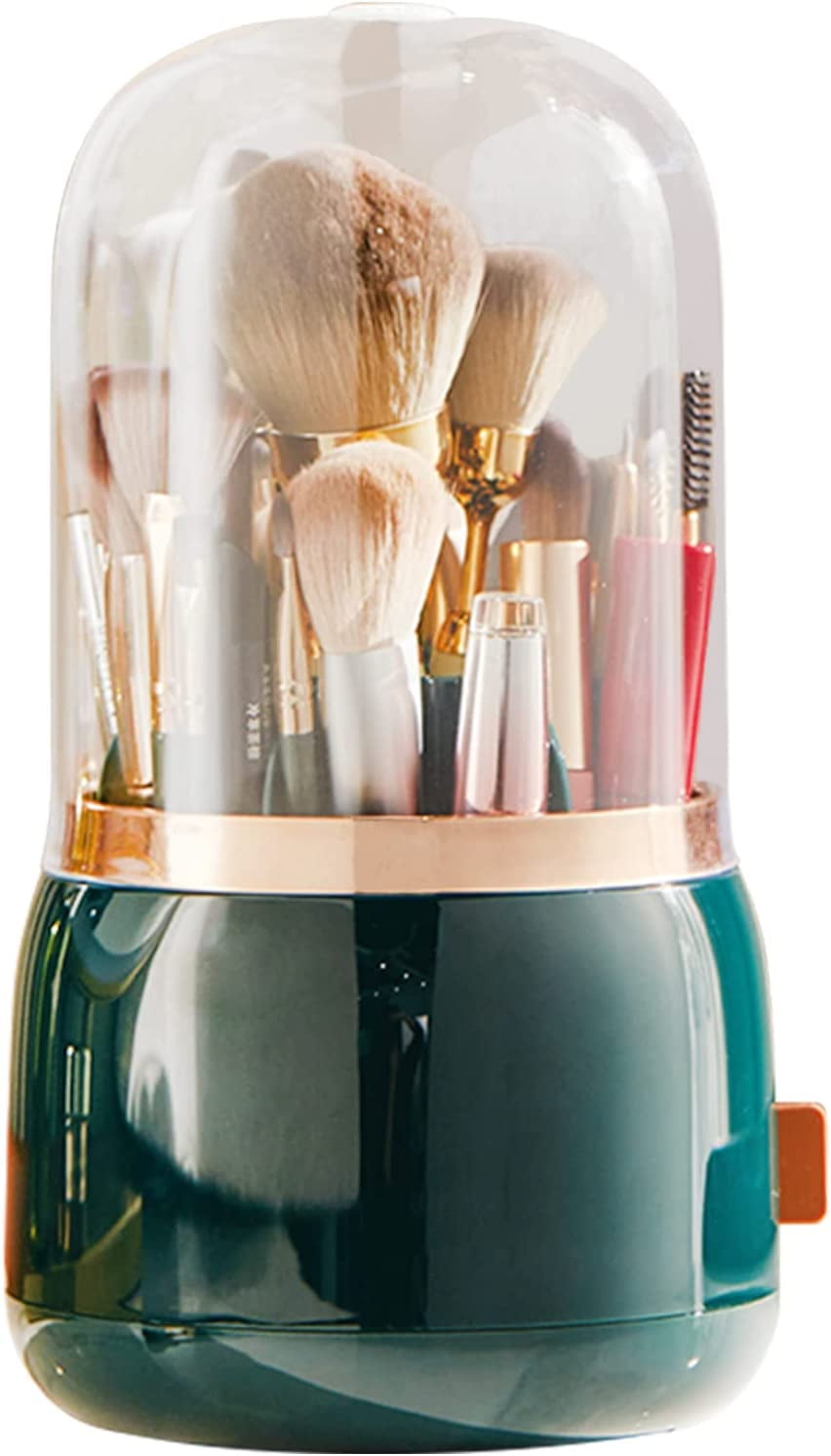 Gwong 1Pcs Makeup Brush Holder Dust-proof Rotating Plastic Lipstick Eyebrow  Pencil Brush Container Vanity Supplies 