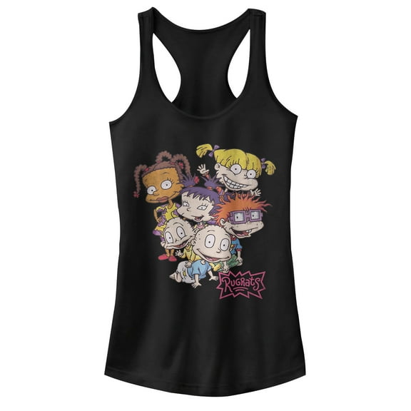 Junior's Rugrats Favorite Characters Racerback Tank Top Black 2X Large